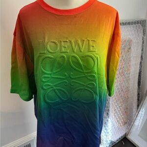 NWT Loewe Rainbow Anagram Multicolor Gradient Tee, Sz M unisex
